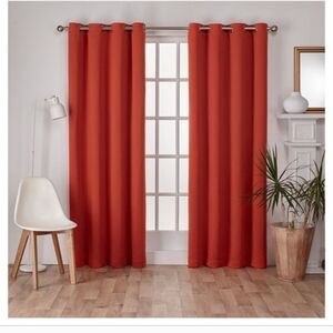 Threshold 2 curtain panels curtains 84" Burnt Orange Red